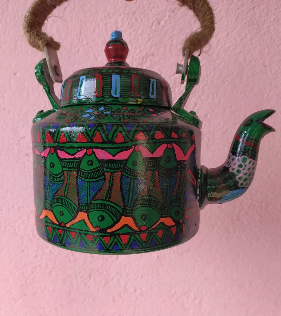 Decorative Tea Pot with Madhubani Artwork allover